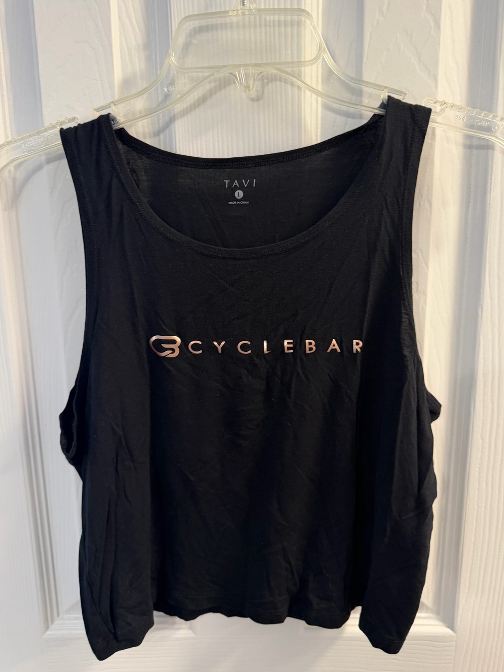 Cyclebar tavi black tank top, size L (women’s). Logo in rose gold. Worn twice.